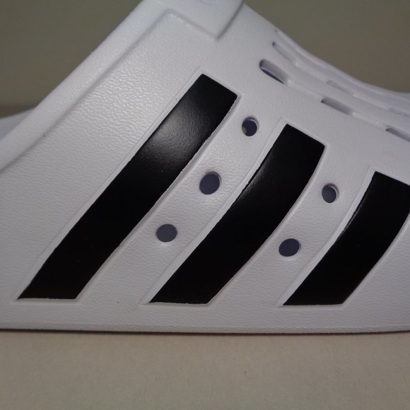 Adidas Size 11 M ADILETTE White Black Clogs Slides Sandals New Men\'s Shoes main image 5